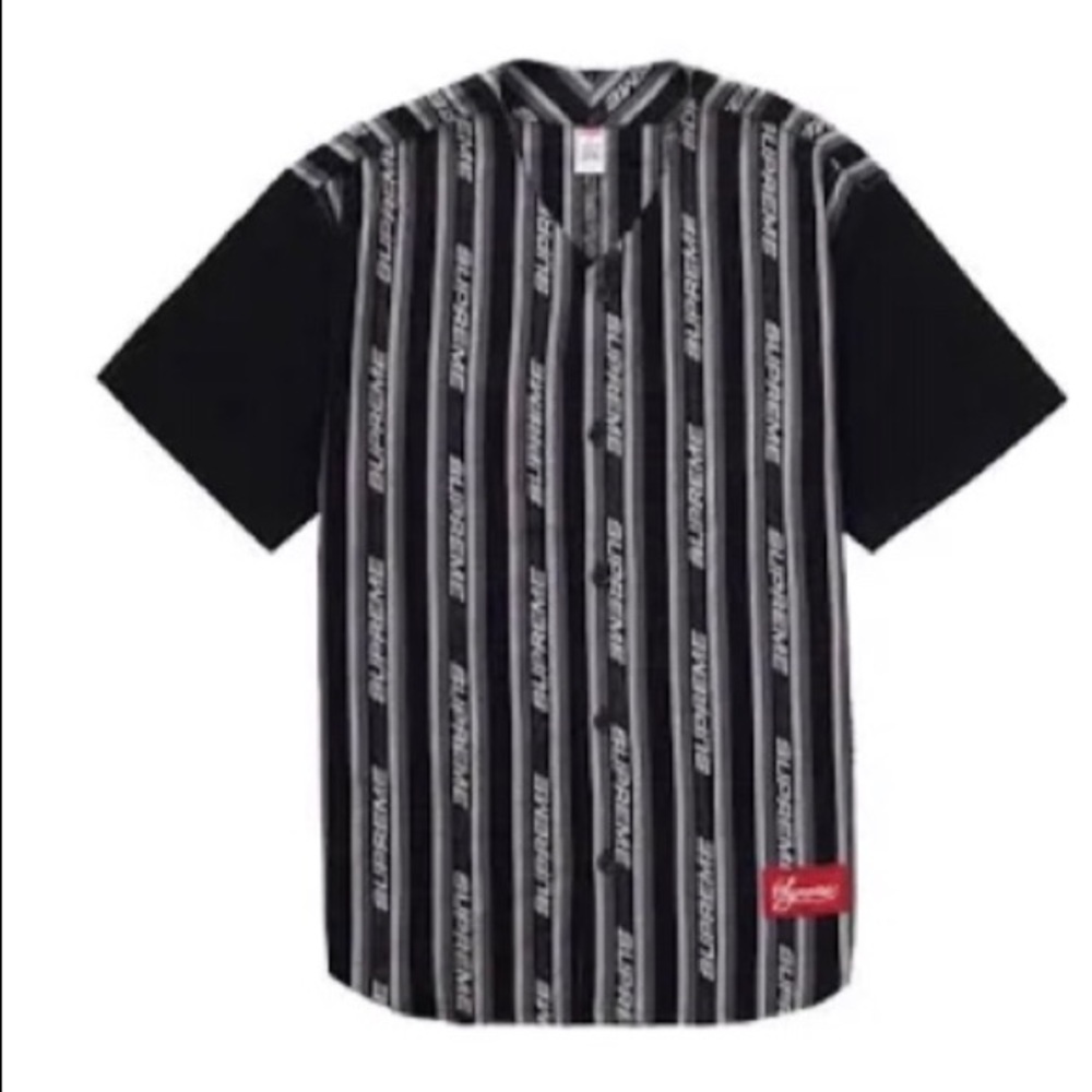 Supreme jacquard baseball jersey size large